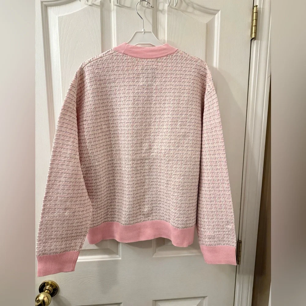 Sandro Pink Knit Cardigan with Pearl Buttons - Picture 8 of 12